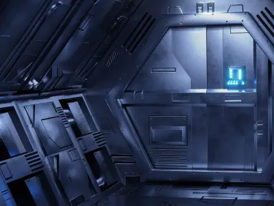 Sci-Fi Airlock Corridor 3D model