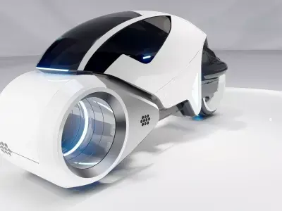 Tron Legacy White Light Cycle Low-poly 3D model