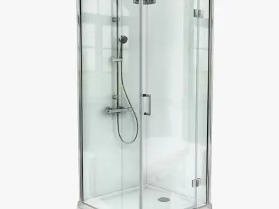 Square Shower Cabins Set 3D model