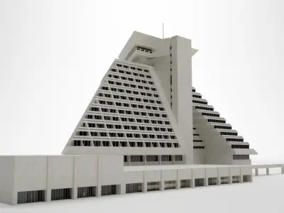 Sheraton Grand Doha Resort Convention Hotel Low-poly 3D model