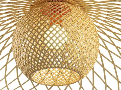 Aliexpress modern rattan chandelier 3D model