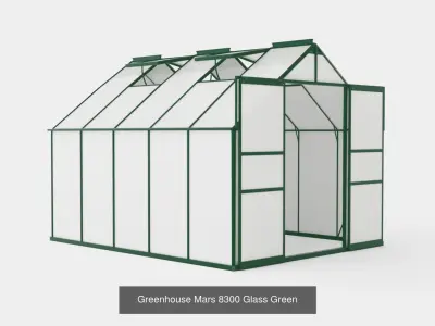 Collection of Greenhouse Mars Glass Green - 3 Models 3D Model Pack