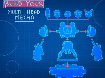 Multi head mecha 3D print model