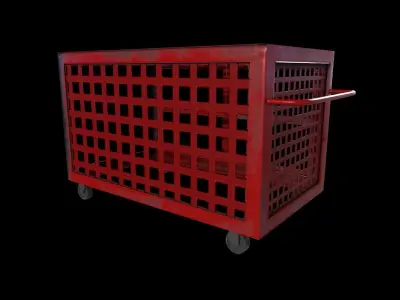 Storage Cart - PBR Game Ready - Low Poly 3D Model Low-poly 3D model