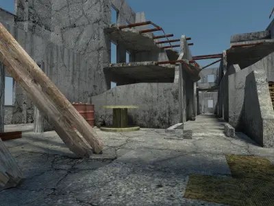 Abandoned Building Low-poly 3D model