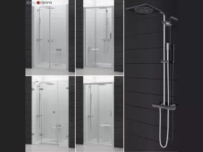 Set of shower doors RAVAK set 53 3D model
