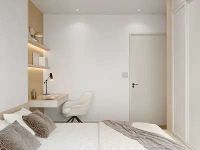 Japandi Bedroom 01 3D model