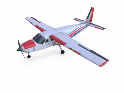 Generic Light Utility Aircraft Low-poly PBR Low-poly 3D model