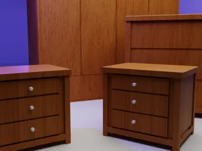 Cupboard drawers and wardrobe  3D model