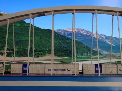 MJS2310-N PONT FERROVIAIRE DE MASSONGEX -Railway Bridge 3D print 3D print model