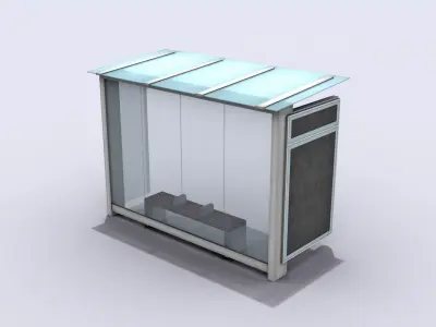 Bus Shelter Low-poly 3D model