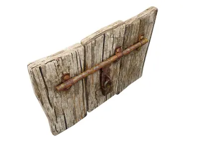 Grungy door latch   Low-poly 3D model