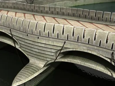 Bireme Bridge neoclassical structure 3D model