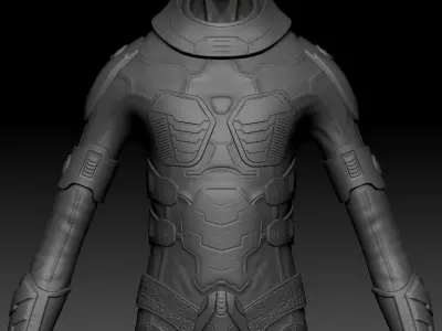 High Poly Alien humanoid in three different poses 3D model