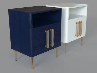 Odetta Nightstand Blue and Cream 3D model