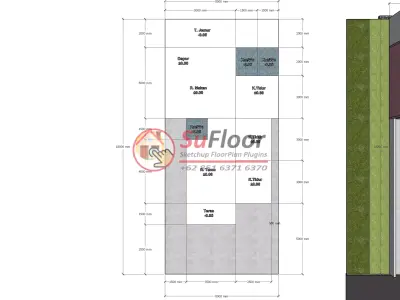 House 8x18m code 514 - Sketchup 3D model 3D model 3D model