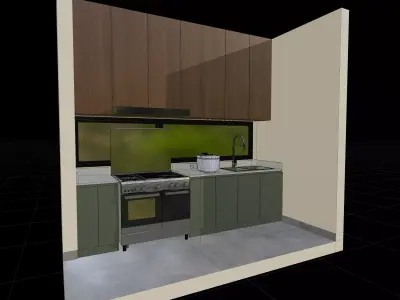 Matcha Isometric Kitchen 3D model