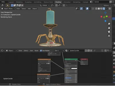 Monster Series - Spider Candle Low-poly 3D model