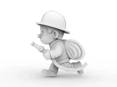 Cartoon Firefighter 3D Printable 3D print model