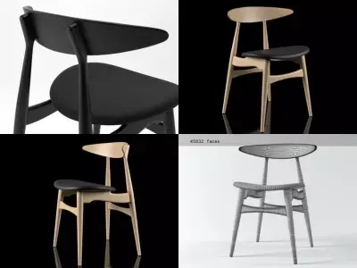 CH33 person dining chair 3D model