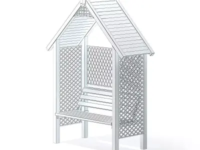 Bower with Bench 3D Model 3D model