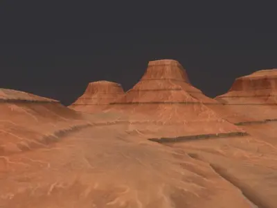 PBR Desert Landscape  Low-poly 3D model and printable stl Low-poly 3D model