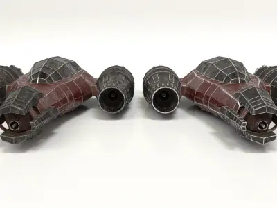 Spaceship 2 Low-poly 3D model