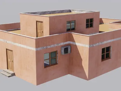 Complete house with furniture Low-poly 3D model purchase