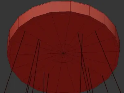 Randall chandelier with three rings hanging from ceiling 3D model