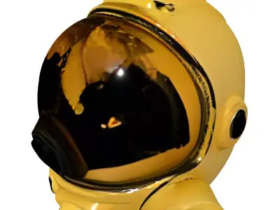 Distressed SciFi Hazmat Helmet Low-poly 3D model