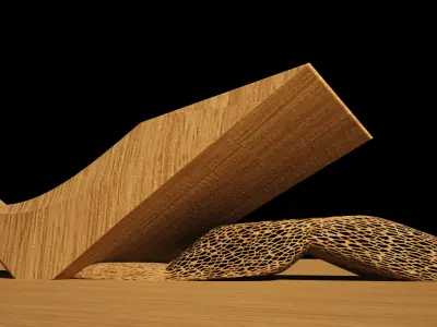 organic model wooden sculpture 3D model