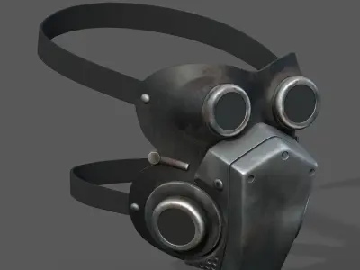 Helmet mask protection futuristic technology fantasy  Low-poly 3D model
