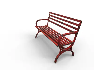 Very Old Street Bench Terror Low-poly 3D model