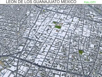 Leon de los Aldama Guanajuato Mexico 35km AI Low-poly 3D model