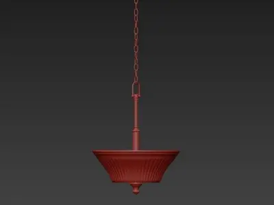 3-Light Brushed Nickel Pendant with Frosted Glass Shade 3D model