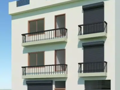 Factory with Rooms and Basement 3d Model in 3ds Max 3D model