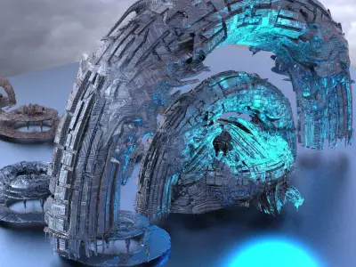 Genma Temple sci fi Structure kitbash extended  3D model
