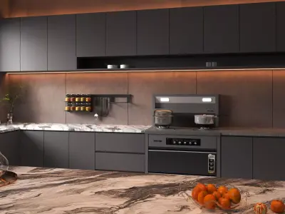Kitchen interior 02 3D model