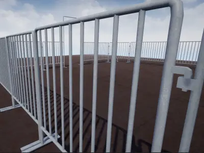 Modular Iron Barricade Low-poly 3D model