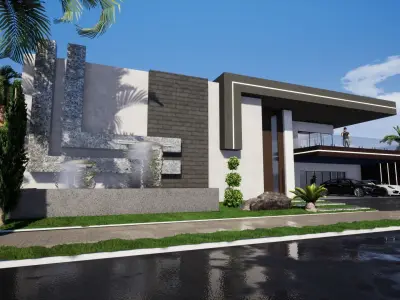 Modern house  Low-poly 3D model 2