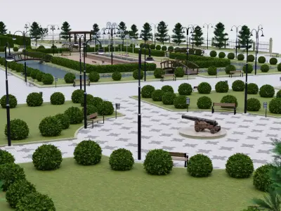 Garden Park Maker 3D model