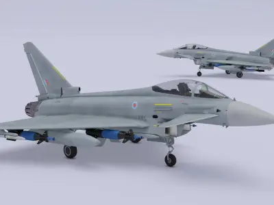  Eurofighter Typhoon Jet with Weaponry 