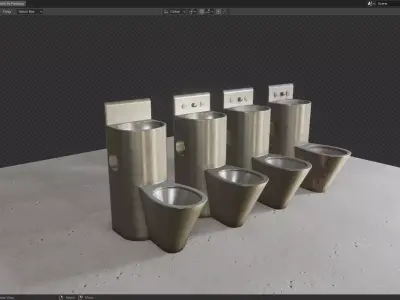 Prison Toilet HDTX850 Low-poly 3D model