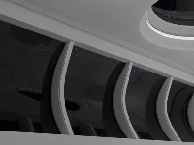 Sci Fi Room Low-poly 3D model 7