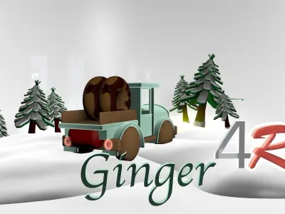 Gingerbread Village V2 vehicul fun 3D model