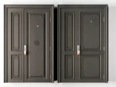 New Chinese-style double door 3D model