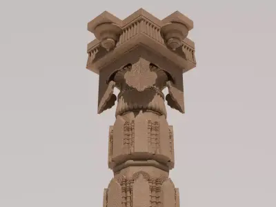 Ancient Indian Temple Pillar - Ayodhya Inspired - PBR Game Ready 3D model