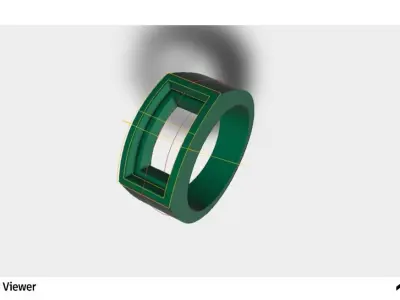 Men Ring with a Baguette Cut Center Stone 3D print model