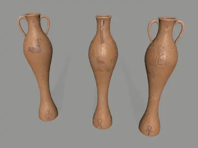 vase set greek vases Low-poly 3D model