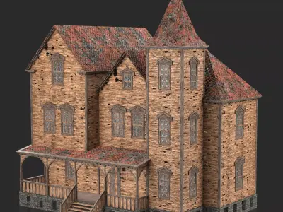 Old Medieval Abandoned House 5 3D model